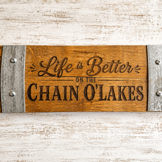 Chain O' Lakes Stave Sign