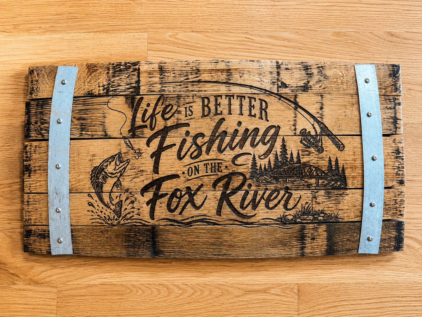 Large Fox River Stave Sign