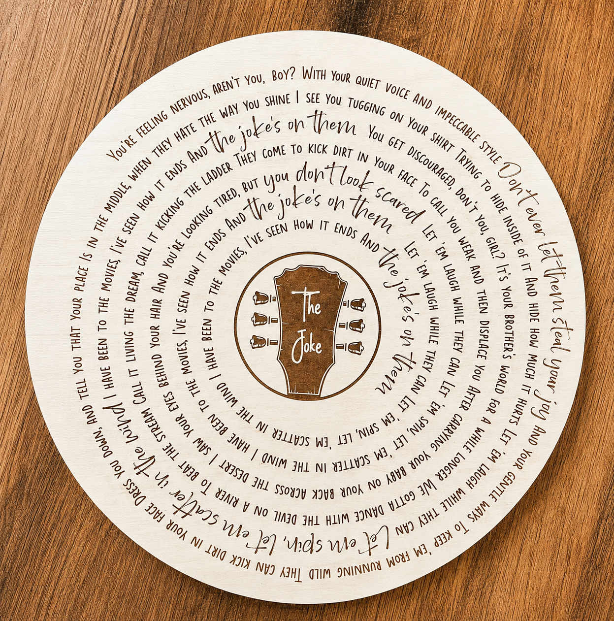 Customized 18" Song Lyric Round - Image 4