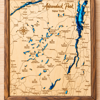 Adirondack Park, NY - 3D Wooden Layered Depth Map